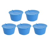 5Pcs 50ml Coffee Capsule Reusable Coffee Filter Cup with Spoon for DOLCE GUSTO Coffee MachineBlue - Side View