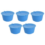 5Pcs 50ml Coffee Capsule Reusable Coffee Filter Cup with Spoon for DOLCE GUSTO Coffee MachineBlue - Top-Down View