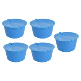 5Pcs 50ml Coffee Capsule Reusable Coffee Filter Cup with Spoon for DOLCE GUSTO Coffee MachineBlue - 45-Degree Angle