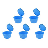 5Pcs 50ml Coffee Capsule Reusable Coffee Filter Cup with Spoon for DOLCE GUSTO Coffee MachineBlue - Close-Up Angle