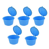 5Pcs 50ml Coffee Capsule Reusable Coffee Filter Cup with Spoon for DOLCE GUSTO Coffee MachineBlue - Low Angle