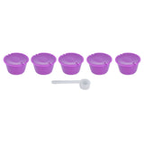 5Pcs 50ml Coffee Capsule Reusable Coffee Filter Cup with Spoon for DOLCE GUSTO Coffee MachinePurple