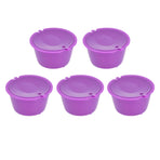 5Pcs 50ml Coffee Capsule Reusable Coffee Filter Cup with Spoon for DOLCE GUSTO Coffee MachinePurple
