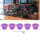 5Pcs 50ml Coffee Capsule Reusable Coffee Filter Cup with Spoon for DOLCE GUSTO Coffee MachinePurple