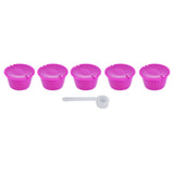 5Pcs 50ml Coffee Capsule Reusable Coffee Filter Cup with Spoon for DOLCE GUSTO Coffee MachineRose Red
