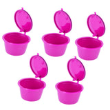 5Pcs 50ml Coffee Capsule Reusable Coffee Filter Cup with Spoon for DOLCE GUSTO Coffee MachineRose Red - Front View