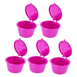 5Pcs 50ml Coffee Capsule Reusable Coffee Filter Cup with Spoon for DOLCE GUSTO Coffee MachineRose Red