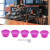 5Pcs 50ml Coffee Capsule Reusable Coffee Filter Cup with Spoon for DOLCE GUSTO Coffee MachineRose Red