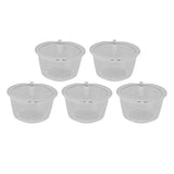 5Pcs 50ml Coffee Capsule Reusable Coffee Filter Cup with Spoon for DOLCE GUSTO Coffee MachineTransparent
