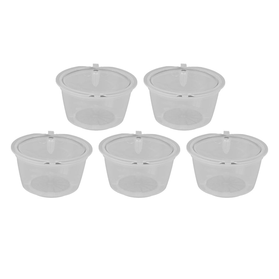 5Pcs 50ml Coffee Capsule Reusable Coffee Filter Cup with Spoon for DOLCE GUSTO Coffee MachineTransparent