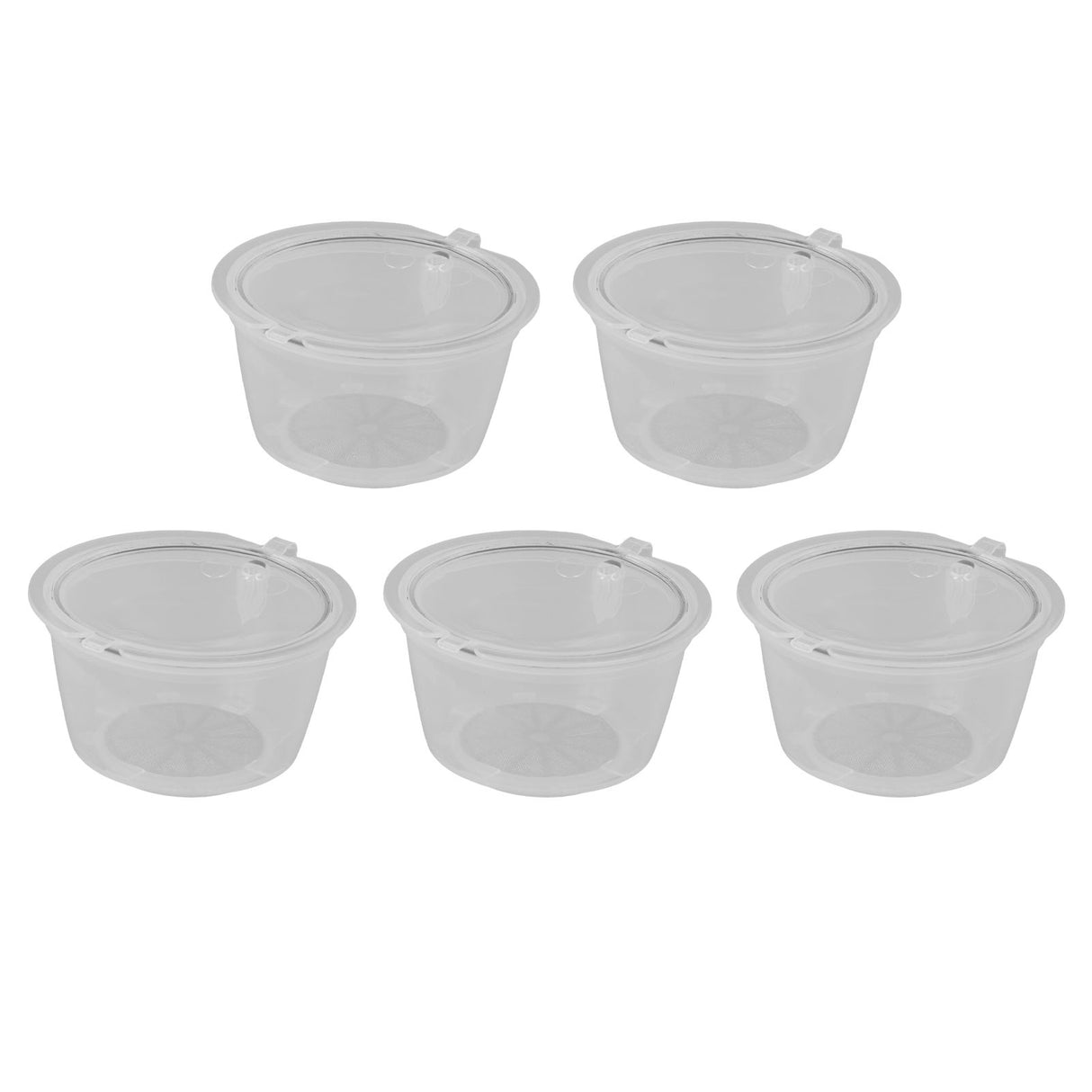 5Pcs 50ml Coffee Capsule Reusable Coffee Filter Cup with Spoon for DOLCE GUSTO Coffee MachineTransparent