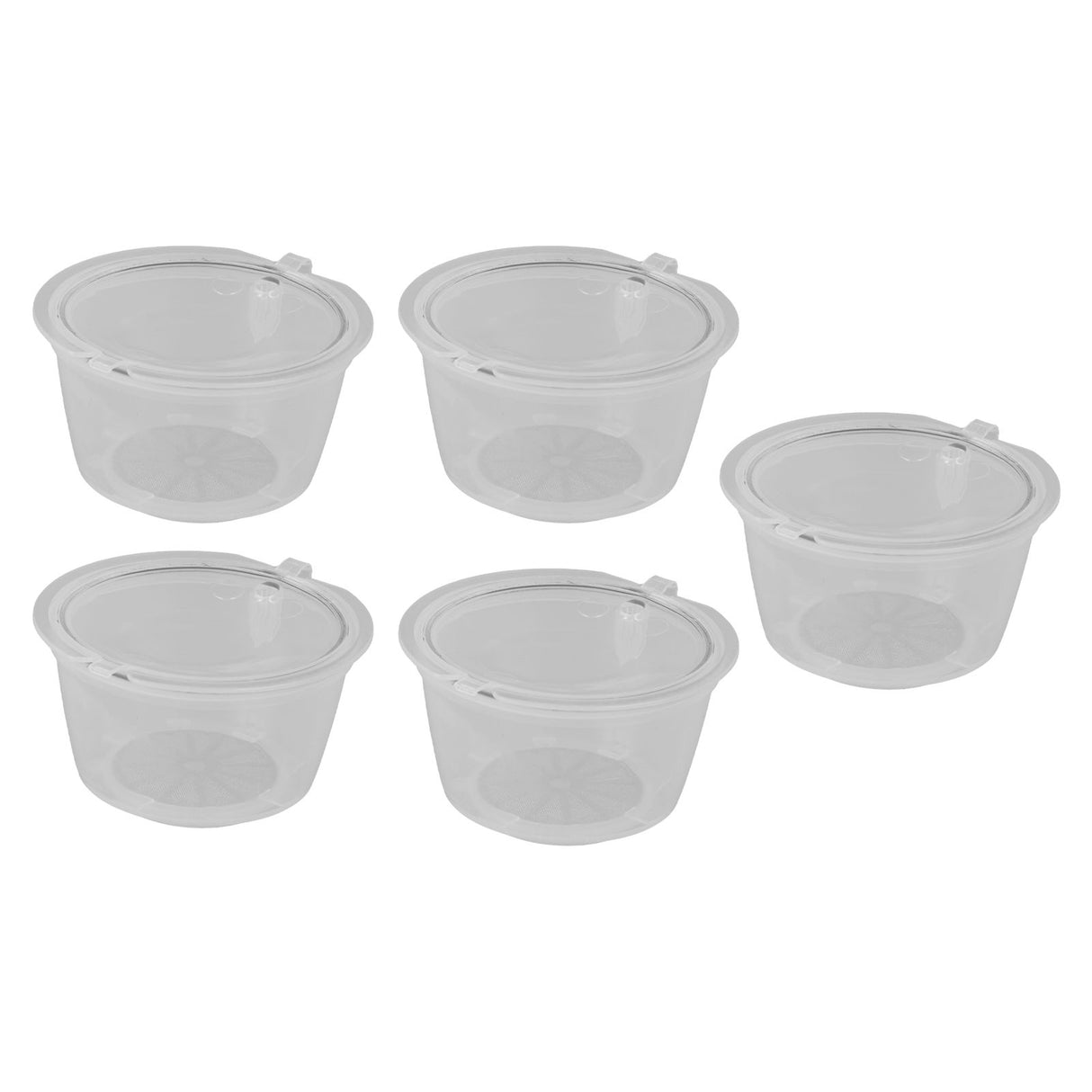 5Pcs 50ml Coffee Capsule Reusable Coffee Filter Cup with Spoon for DOLCE GUSTO Coffee MachineTransparent