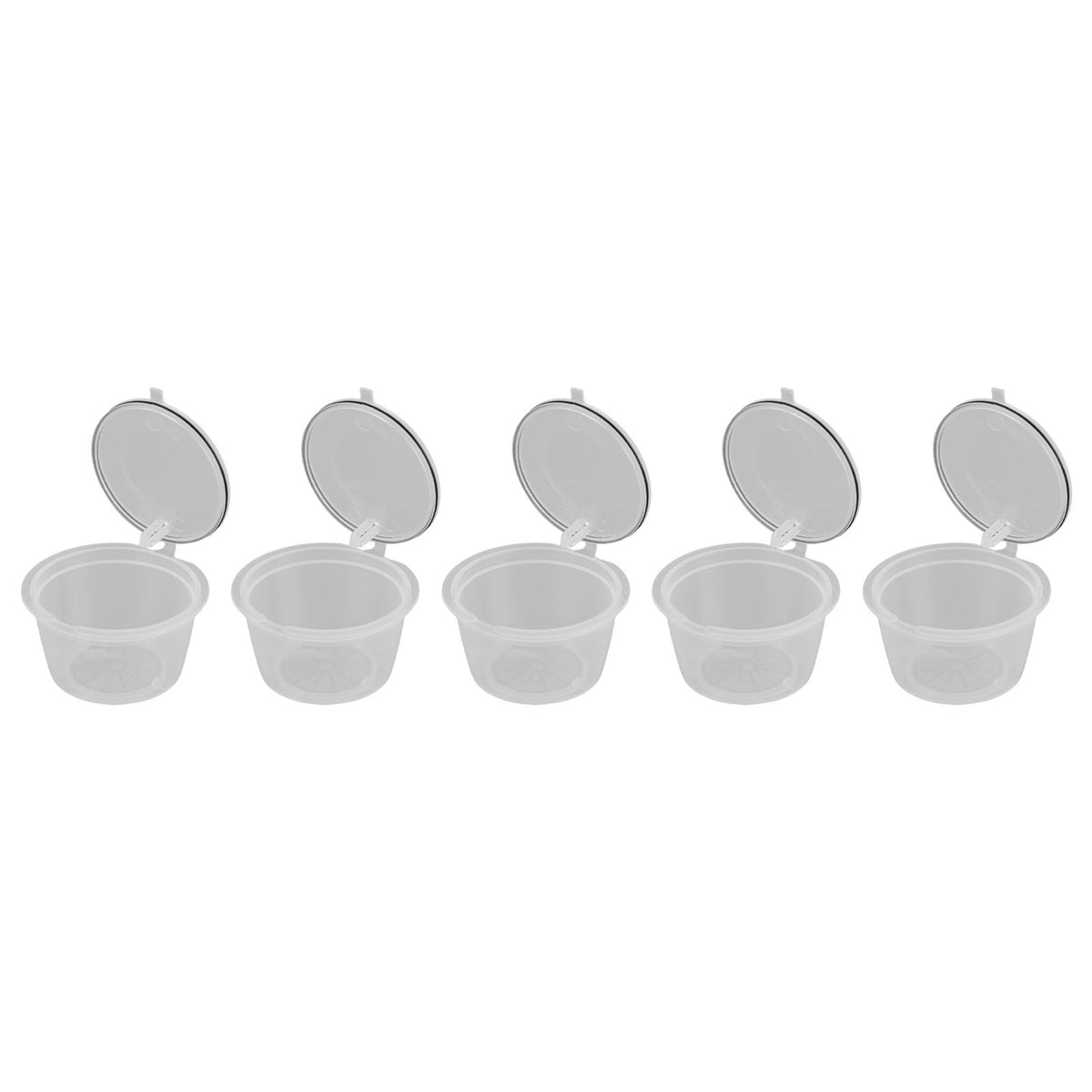 5Pcs 50ml Coffee Capsule Reusable Coffee Filter Cup with Spoon for DOLCE GUSTO Coffee MachineTransparent