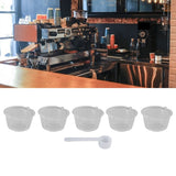 5Pcs 50ml Coffee Capsule Reusable Coffee Filter Cup with Spoon for DOLCE GUSTO Coffee MachineTransparent