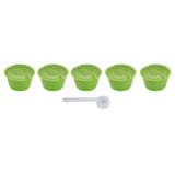 5Pcs 50ml Coffee Capsule Reusable Coffee Filter Cup with Spoon for DOLCE GUSTO Coffee MachineGrass Green