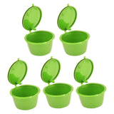 5Pcs 50ml Coffee Capsule Reusable Coffee Filter Cup with Spoon for DOLCE GUSTO Coffee MachineGrass Green - Low Angle