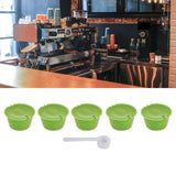 5Pcs 50ml Coffee Capsule Reusable Coffee Filter Cup with Spoon for DOLCE GUSTO Coffee MachineGrass Green
