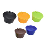 5Pcs Reusable Coffee Pod 50ml Refillable Coffee Capsule with Spoon Convenient to Use for Dolce Gusto - Low Angle