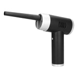 Portable Cordless Air Duster Multipurpose Powerful 32000 RPM Dust Cleaner for Home Car Use Black+Silver - Top-Down View