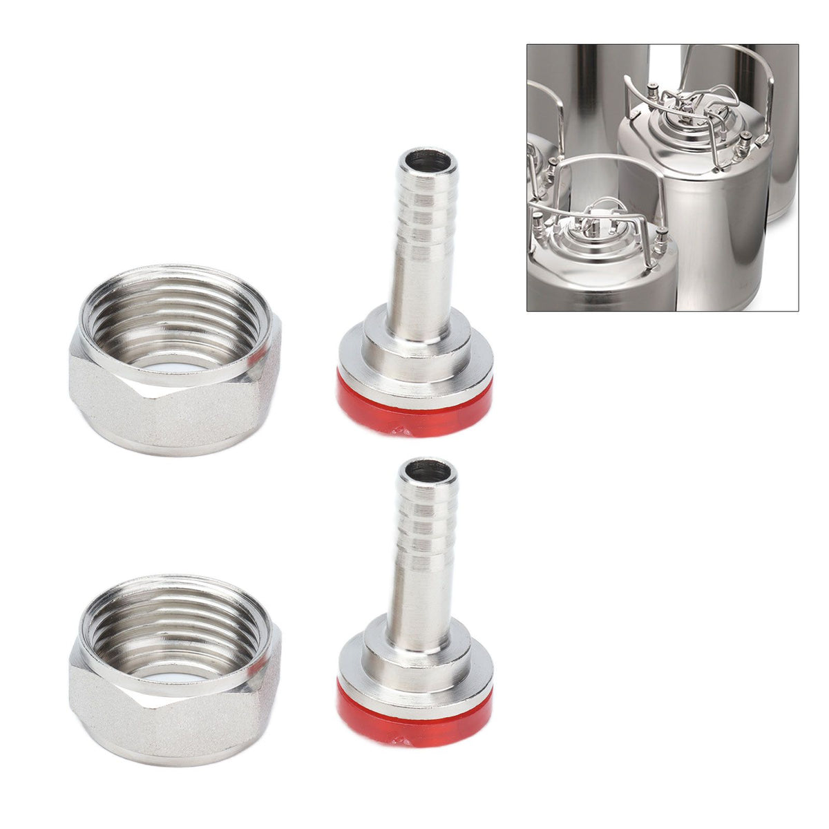 2PCS American Type Keg Coupler Stainless Steel Beer Barrel Connector for 5/16in ID Beer Hose