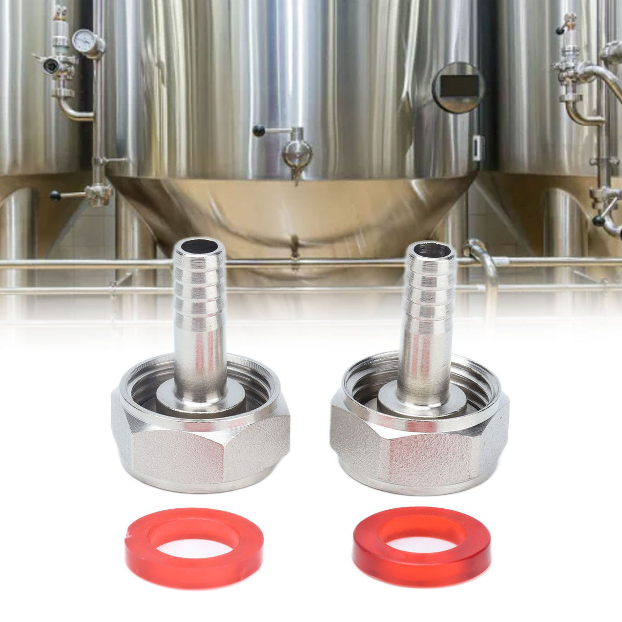 2PCS American Type Keg Coupler Stainless Steel Beer Barrel Connector for 5/16in ID Beer Hose