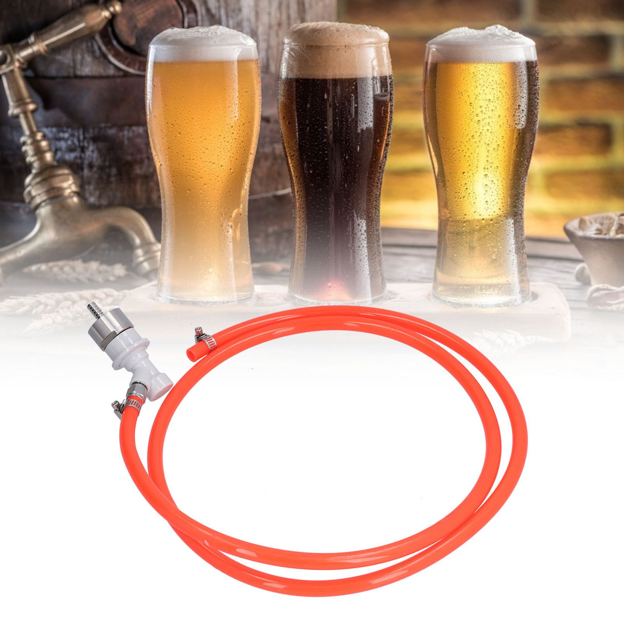 1.7M Ball Lock Beer Line Assembly with 5/16in Carbonation Cap Beer Keg Accessories for Home Brewing System