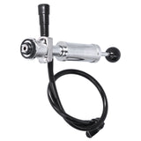 Beer Keg Pump with Black Beer Faucet Stainless Steel Draft Beer Party Pump for American D System Kegs - Top-Down View