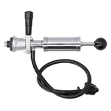 Beer Keg Party Pump with Tap Hose Stainless Steel Home Brewing Accessory for American S System Kegs - Close-Up Angle