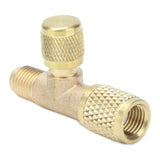 1/4SAE Exhaust Valve Air Conditioning Refrigeration Charging Adapter Valve for R22 R12 R134