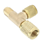 1/4SAE Exhaust Valve Air Conditioning Refrigeration Charging Adapter Valve for R22 R12 R134 - 45-Degree Angle