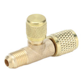 1/4SAE Exhaust Valve Air Conditioning Refrigeration Charging Adapter Valve for R22 R12 R134 - Close-Up Angle