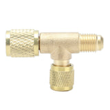 1/4SAE Exhaust Valve Air Conditioning Refrigeration Charging Adapter Valve for R22 R12 R134