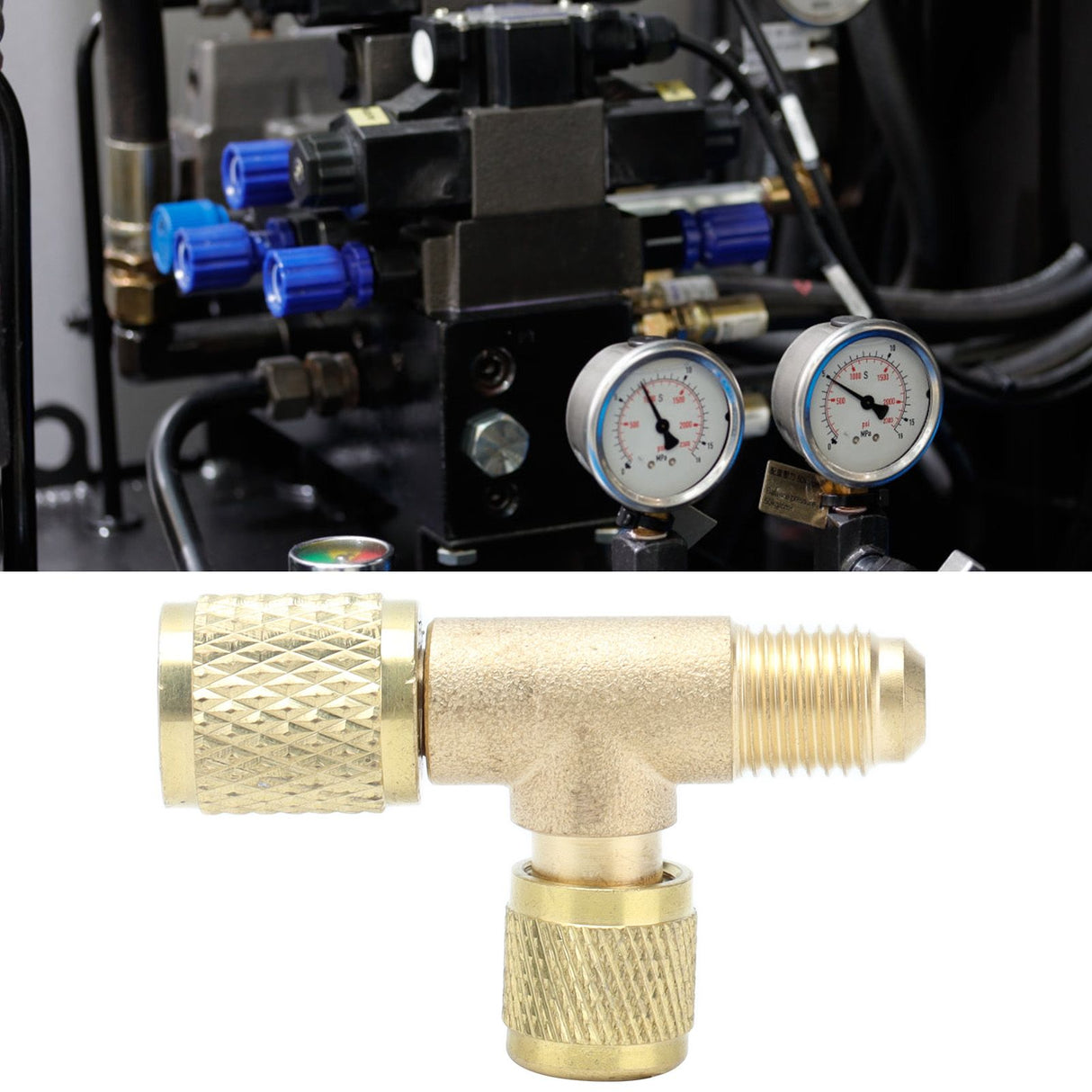 1/4SAE Exhaust Valve Air Conditioning Refrigeration Charging Adapter Valve for R22 R12 R134