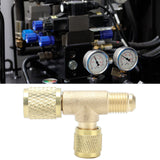 1/4SAE Exhaust Valve Air Conditioning Refrigeration Charging Adapter Valve for R22 R12 R134