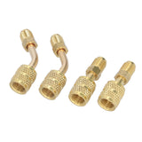 4Pcs 1/4SAE to 5/16SAE Conversion Head Refrigerant Charging Adapter for R410 Reducer Fluoride Tools - Top-Down View