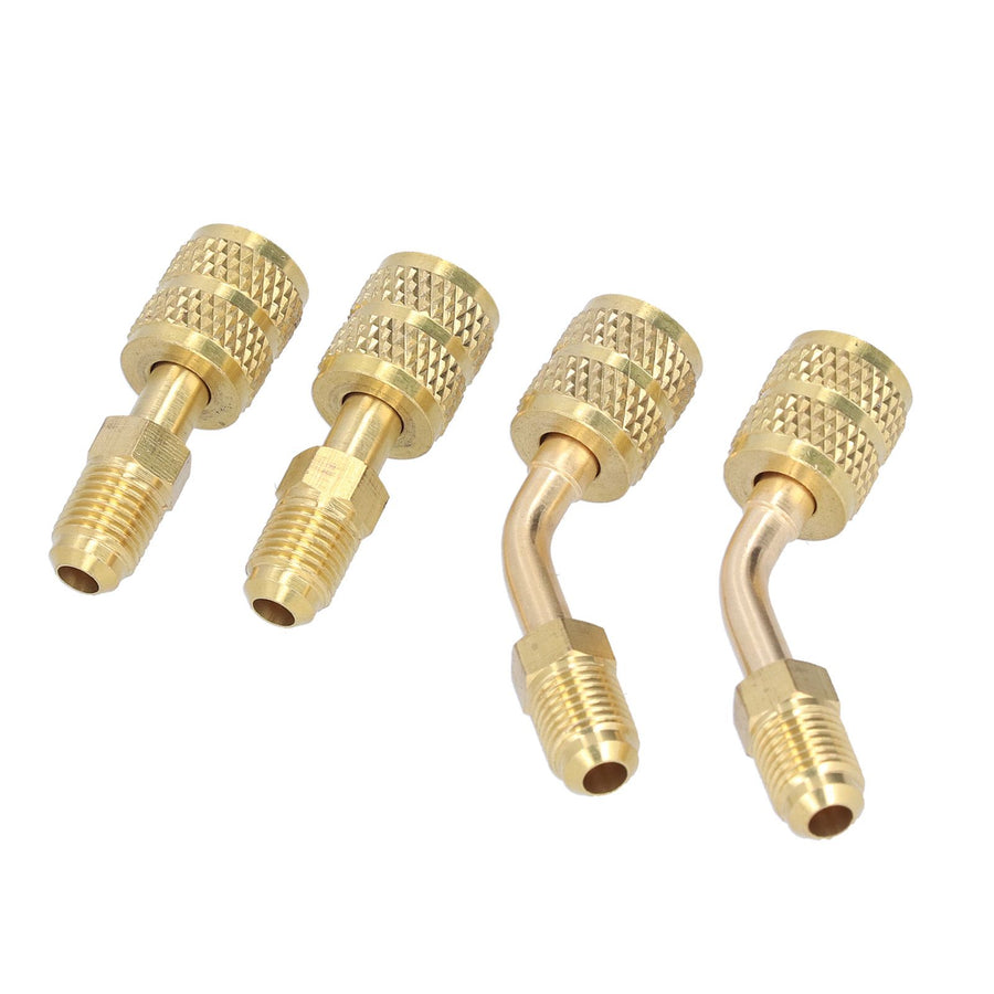 4Pcs 1/4SAE to 5/16SAE Conversion Head Refrigerant Charging Adapter for R410 Reducer Fluoride Tools