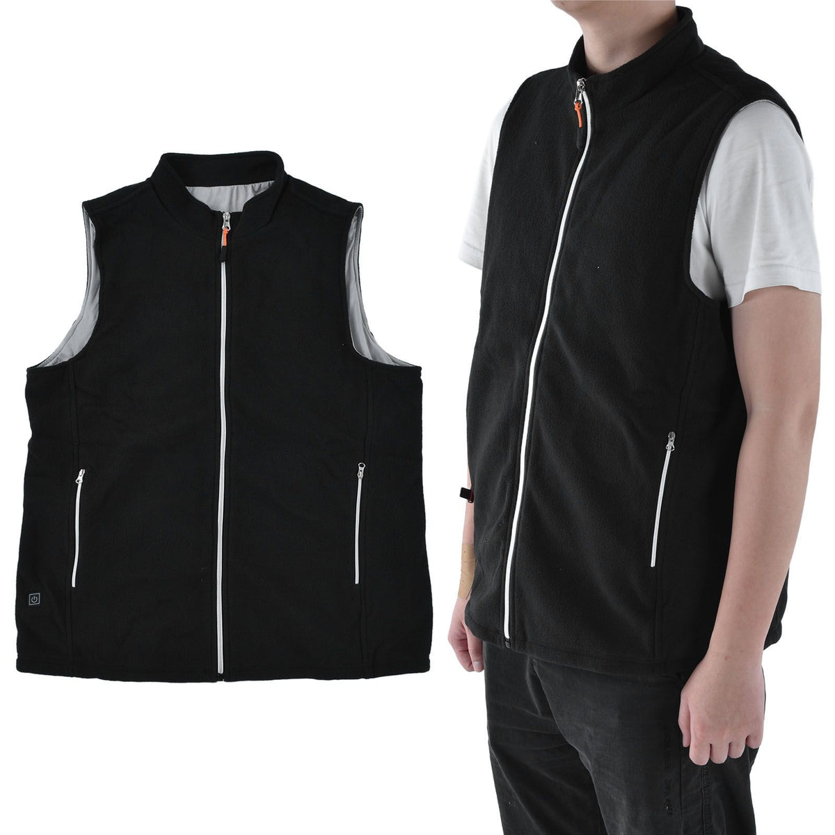 Heated Vest Winter Washable USB Powered Round Neck Electric Vest for Outdoor Camping HikingM