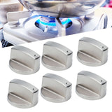 6Pcs 8mm Rotate Knob Zinc Alloy Control Knob Replacement for Kitchen Range Gas Stove Microwave Oven0°