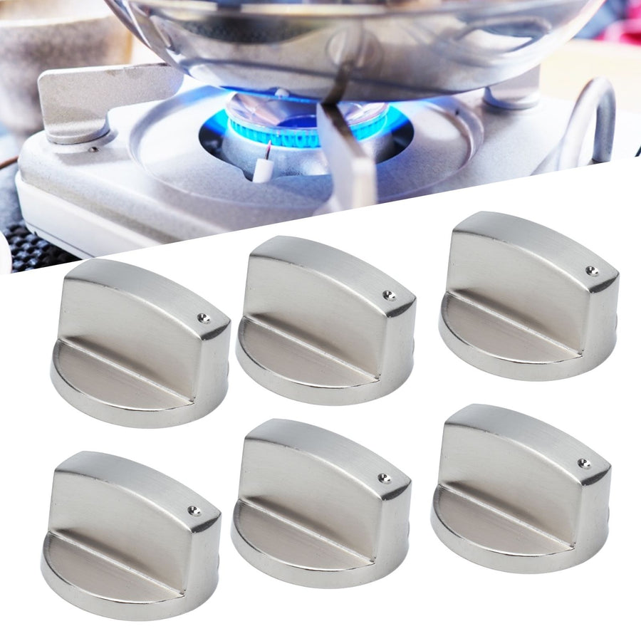 6Pcs 8mm Rotate Knob Zinc Alloy Control Knob Replacement for Kitchen Range Gas Stove Microwave Oven0°