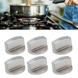 6Pcs 8mm Rotate Knob Zinc Alloy Control Knob Replacement for Kitchen Range Gas Stove Microwave Oven45° - Extra Image