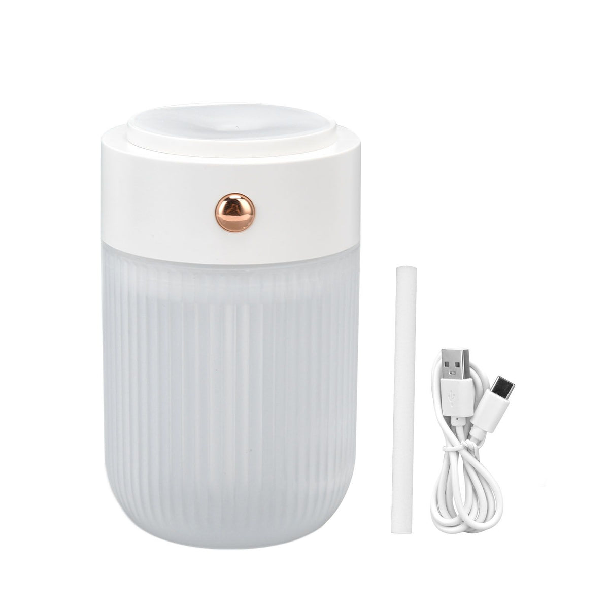 250ml Mini Air Humidifier USB Powered Colorful Lamp Humidifier for Car Office Living RoomWhite