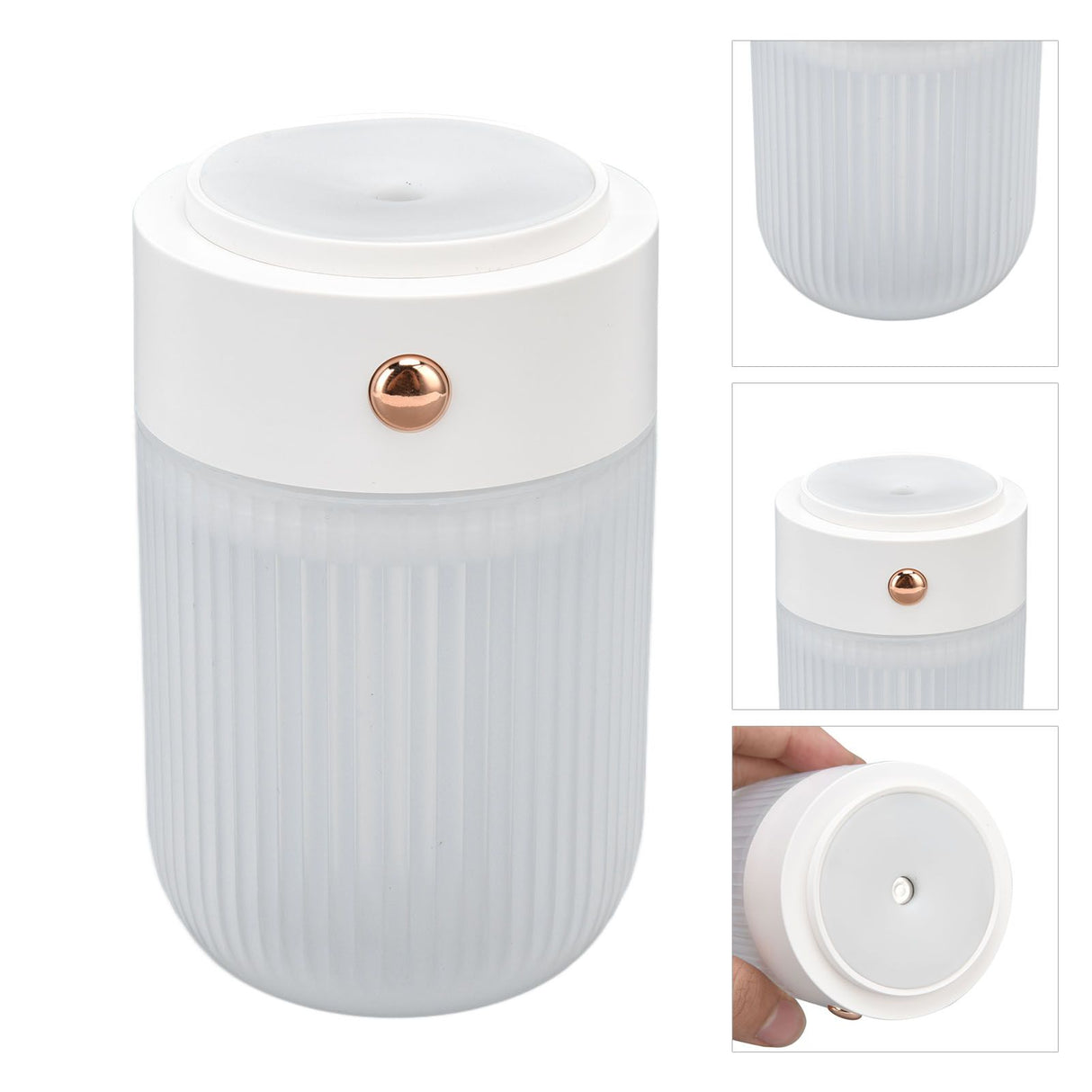 250ml Mini Air Humidifier USB Powered Colorful Lamp Humidifier for Car Office Living RoomWhite