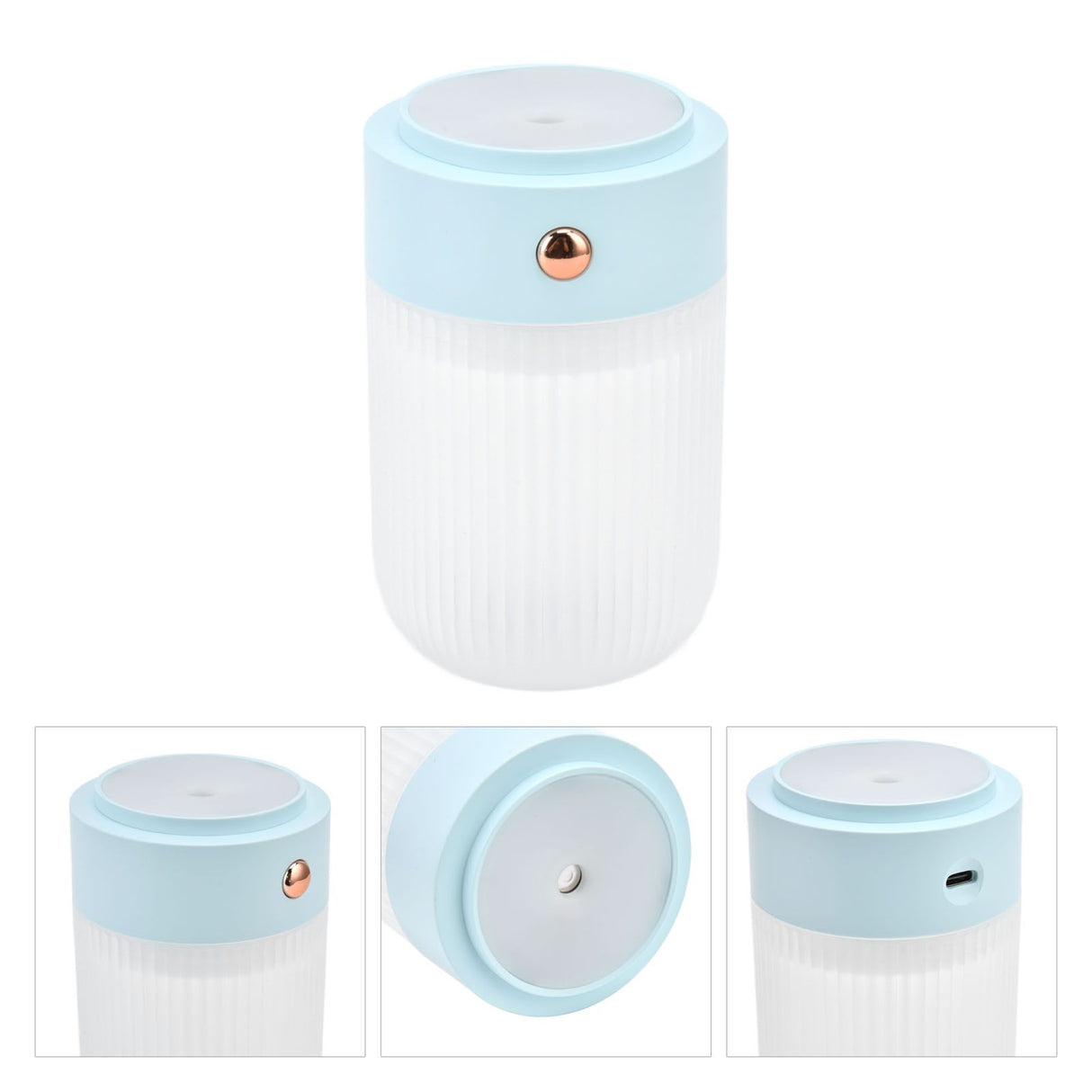 250ml Mini Air Humidifier USB Powered Colorful Lamp Humidifier for Car Office Living RoomBlue