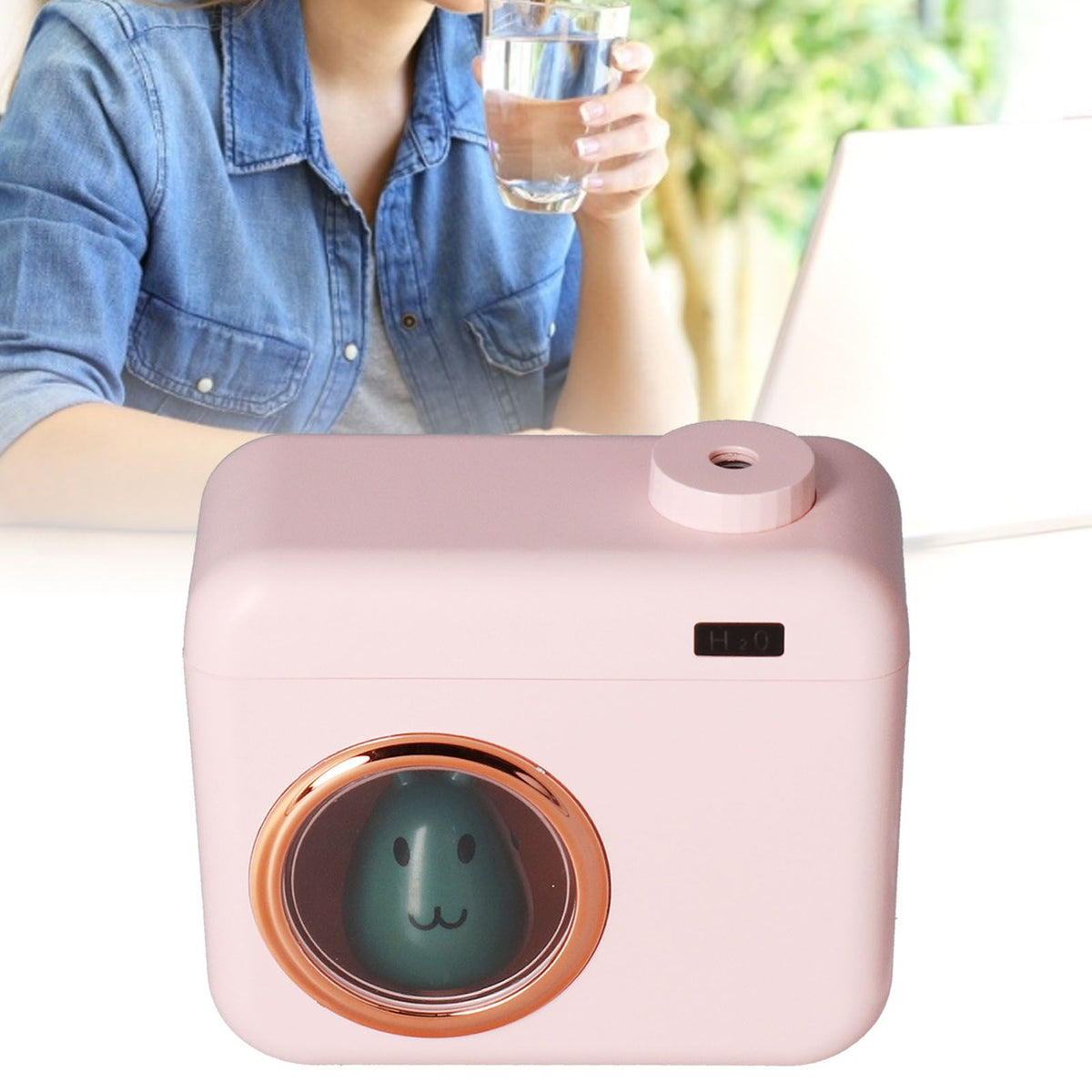 400ml Camera Shaped Air Humidifier 2 Gears USB Charging Aroma Humidifier for Car Home Office
