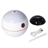550ML Spherical Humidifier Mini Portable Star Projection Humidifier for Home Bedroom USB ChargingWhite