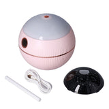 550ML Spherical Humidifier Mini Portable Star Projection Humidifier for Home Bedroom USB ChargingPink