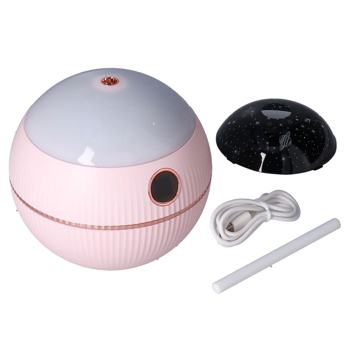 550ML Spherical Humidifier Mini Portable Star Projection Humidifier for Home Bedroom USB ChargingPink