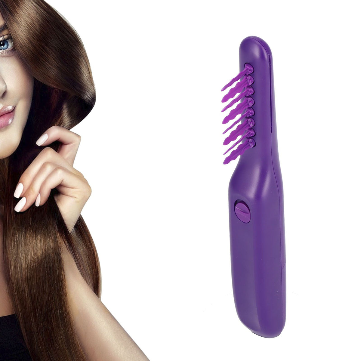 Detangling Brush Purple Anti Knotting Portable Rotatable Wet Dry Dual Use Detangler Comb for Home