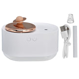 2 in 1 Rotating Planet Humidifier USB Charging Cordless Mute Spray Humidification for Home 1200MAHWhite
