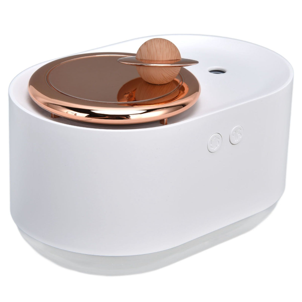 2 in 1 Rotating Planet Humidifier USB Charging Cordless Mute Spray Humidification for Home 1200MAHWhite